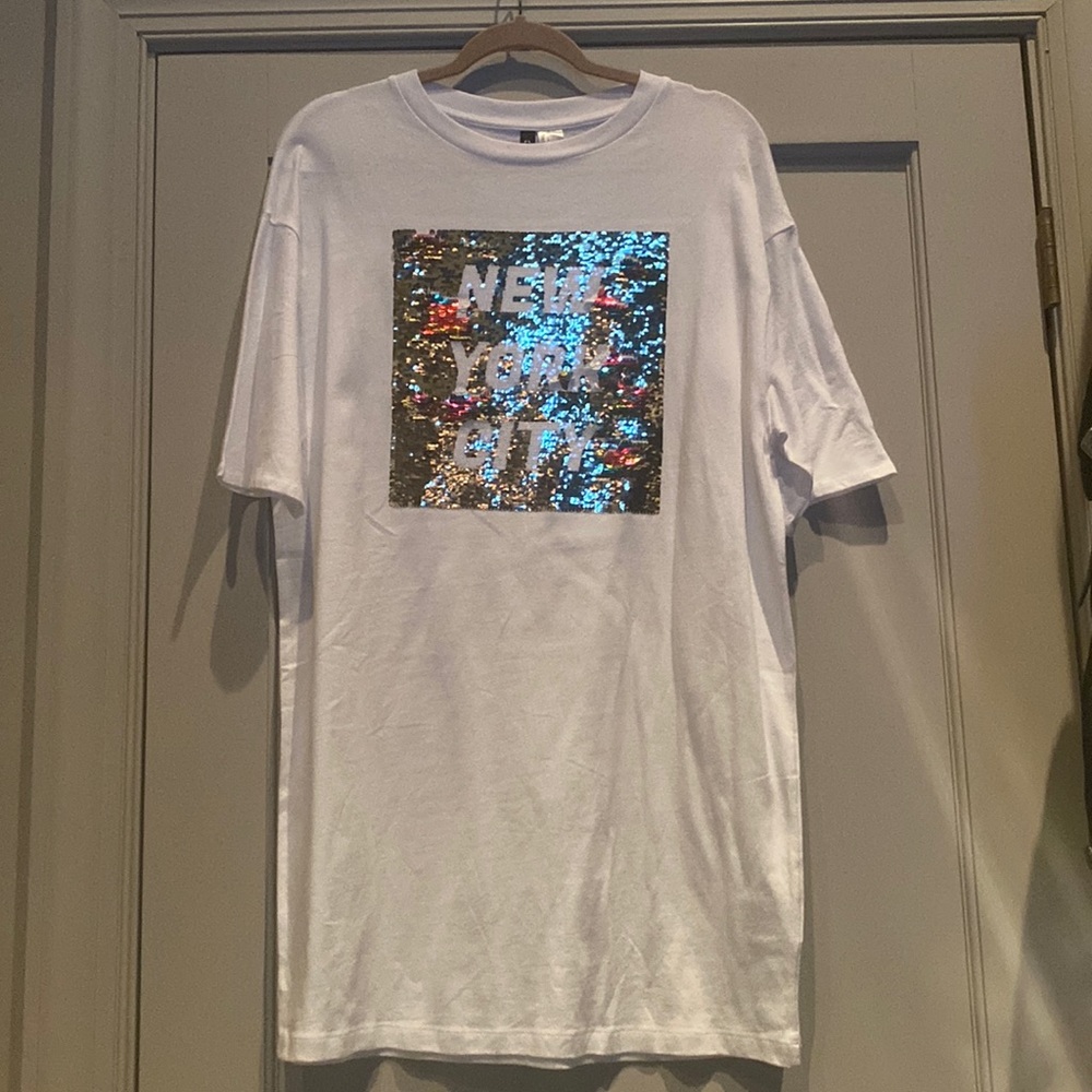 NWT White Oversized NYC T Shirt / Dress